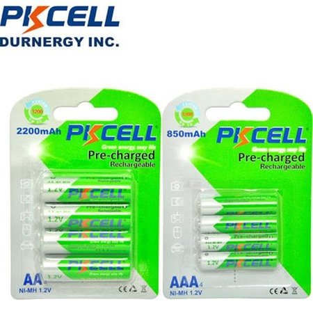 PKCELL PK Cell RTU-850AAA-4B 1.2V Precharged Low Self Discharge Rechargeable AAA Battery with 850 mAh; Pack of 4 RTU-850AAA-4B